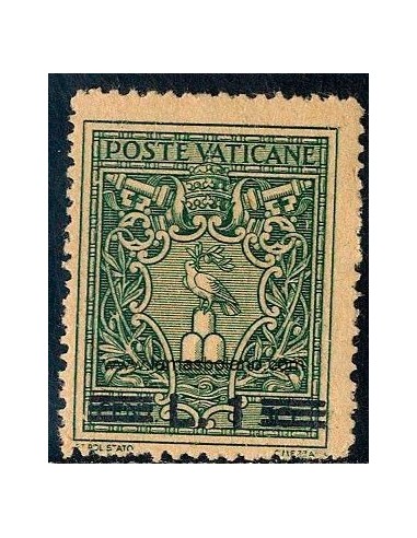SELLOS VATICANO 1946 - ESCUDO DEL PAPA PIO XII - 1 VALOR ** SOBRECARGADOS - CORREO