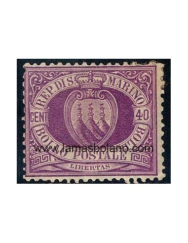 SELLOS SAN MARINO 1877-90 - 1 VALOR * FIJASELLO - CORREO