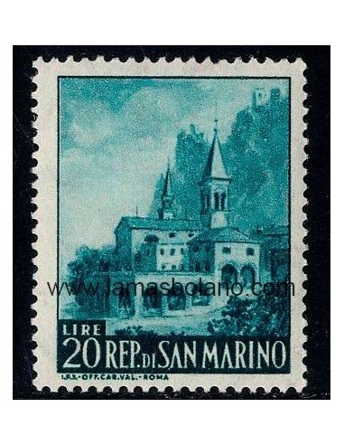 SELLOS SAN MARINO 1955-57 - TURISMO - 1 VALOR FIJASELLO - CORREO