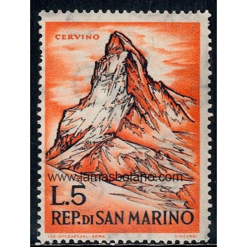 SELLOS SAN MARINO 1962 - ALPINISMO, MONTE CERVIN - 1 VALOR FIJASELLO - CORREO