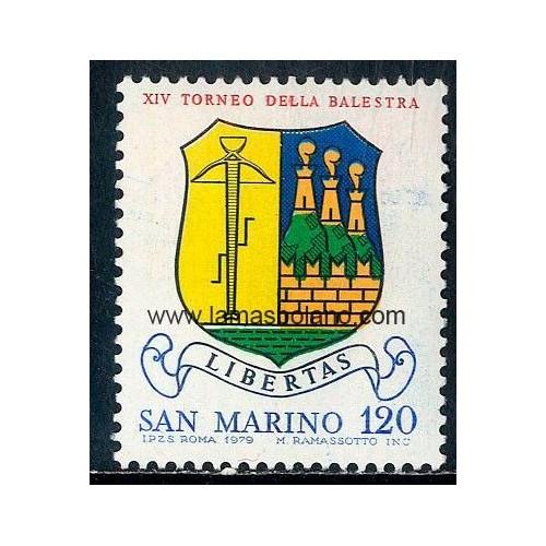 SELLOS SAN MARINO 1979 - 14 TORNEO DE BALLESTA - 1 VALOR - CORREO
