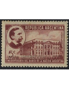 SELLOS DE ARGENTINA 1941 - BANCO NACIONAL DE ARGENTINA CINCUENTENARIO DE SU FUNDACION - 1 VALOR - CORREO