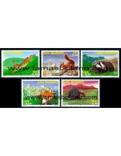 SELLOS SAN MARINO 1999 - FAUNA DE SAN MARINO - 5 VALORES - CORREO