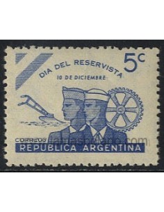 SELLOS DE ARGENTINA 1944 - DIA DE LOS RESERVISTAS - 1 VALOR - CORREO