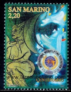 SELLOS SAN MARINO 2005 - CENTENARIO DE LA FEDERACION INTERNACIONAL DE HALTEROFILIA - 1 VALOR - CORREO