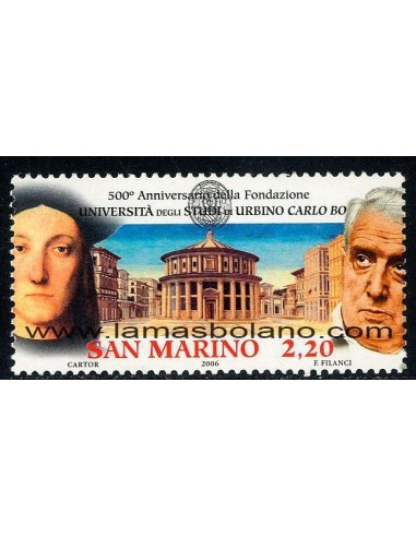 SELLOS SAN MARINO 2006 - UNIVERSIDAD DE URBINO 500 ANIVERSARIO - 1 VALOR - CORREO