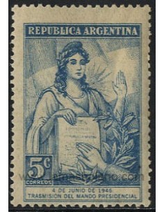 SELLOS DE ARGENTINA 1946 - PRESIDENTE PERON TOMA DE PODER - 1 VALOR - CORREO