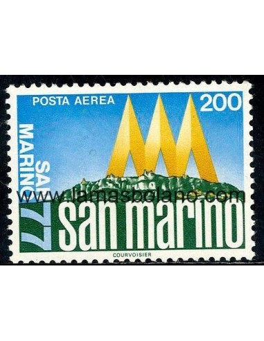 SELLOS SAN MARINO 1977 - SAN MARINO 77 EXPOSICION FILATELICA INTERNACIONAL - 1 VALOR - AEREO