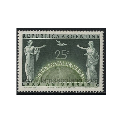 SELLOS DE ARGENTINA 1949 - 75 ANIVERSARIO DE LA UPU - 1 VALOR - CORREO