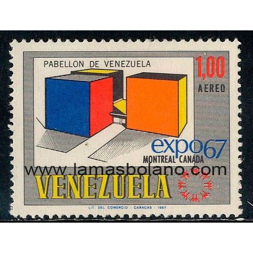 SELLOS VENEZUELA 1967 - EXPO 67 MONTREAL CANADA - 1 VALOR - AEREO