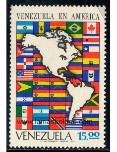 SELLOS VENEZUELA 1971 - VENEZUELA EN AMERICA - 1 VALOR - CORREO