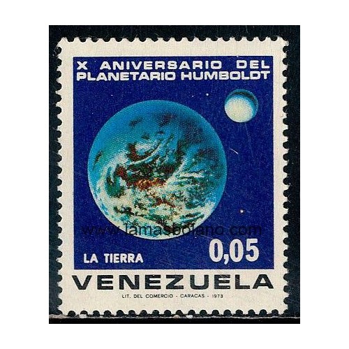 SELLOS VENEZUELA 1973 - PLANETARIO HUMBOLOT DE CARACAS 10 ANIVERSARIO, LA TIERRA - 1 VALOR - CORREO