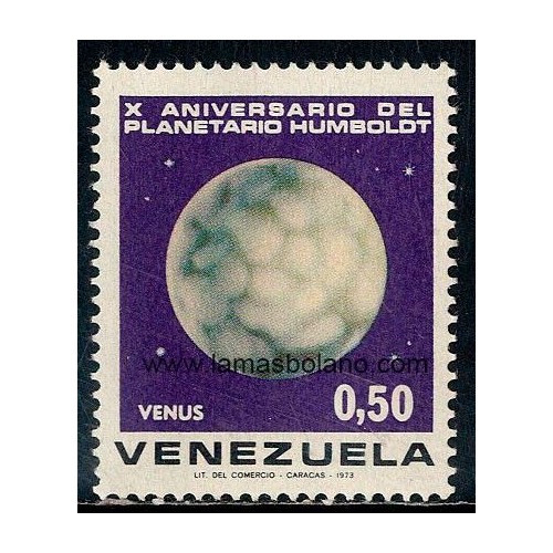 SELLOS VENEZUELA 1973 - PLANETARIO HUMBOLOT DE CARACAS 10 ANIVERSARIO, VENUS - 1 VALOR - CORREO