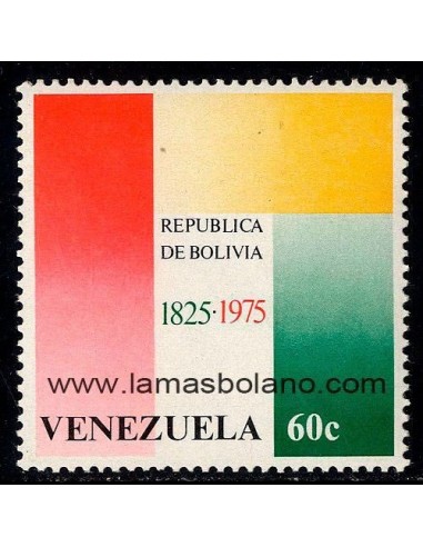 SELLOS VENEZUELA 1975 - INDEPENDENCIA DE BOLIVIA 150 ANIVERSARIO - 1 VALOR - CORREO
