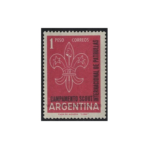 SELLOS DE ARGENTINA 1961 - BOY SCOUTS  CAMPAMENTOS DE PATRULLAS INTERNACIONAL  - 1 VALOR - CORREO