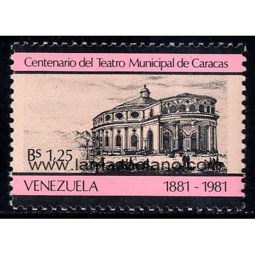 SELLOS VENEZUELA 1981 - CENTENARIO DEL TEATRO MUNICIPAL DE CARACAS - 1 VALOR - CORREO