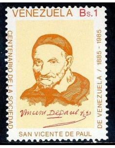 SELLOS VENEZUELA 1985 - SOCIEDAD SAN VICENTE DE PAUL DE VENEZUELA CENTENARIO - 1 VALOR - CORREO
