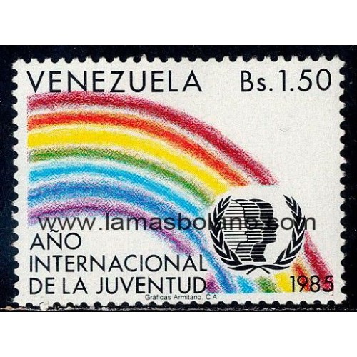 SELLOS VENEZUELA 1985 - AÑO INTERNACIONAL DE LA JUVENTUD - 1 VALOR - CORREO