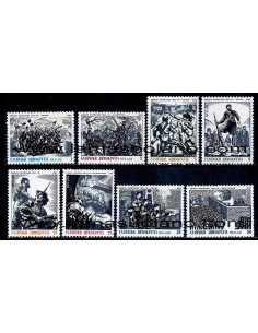 SELLOS GRECIA 1982 - HOMENAJE A LA RESISTENCIA NACIONAL DE 1941-44 - 8 VALORES - CORREO