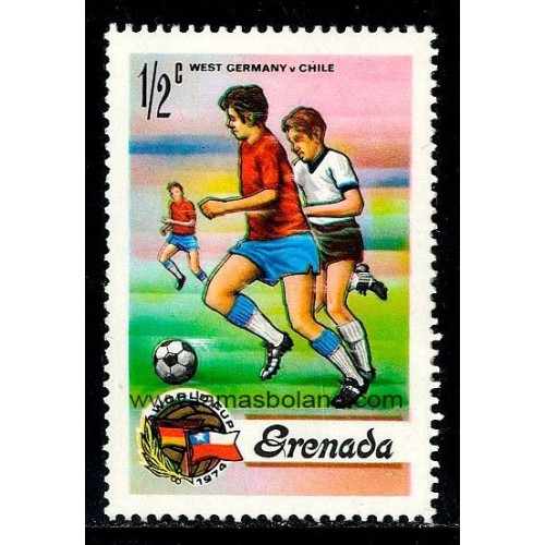 SELLOS GRENADA 1974 - COPA DEL MUNDO DE FUTBOL EN ALEMANIA - 1 VALOR - CORREO