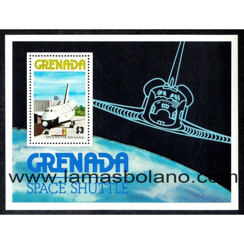 SELLOS GRENADA 1977 - TRANSBORDADOR ESPACIAL - HOJITA BLOQUE