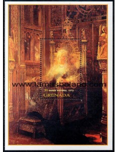 SELLOS GRENADA 2001 - REINA VICTORIA CENTENARIO FALLECIMIENTO - HOJITA BLOQUE