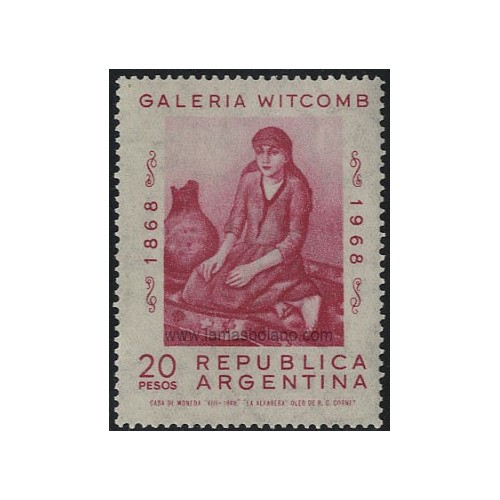 SELLOS DE ARGENTINA 1968 - GALERIA WITCOMB DE BUENOS AIRES - 1 VALOR - CORREO