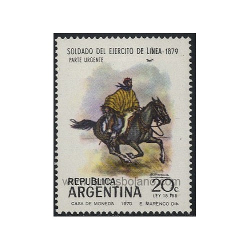 SELLOS DE ARGENTINA 1970 - DIA DE LA ARMADA - 1 VALOR - CORREO