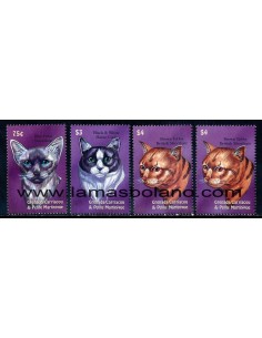 SELLOS GRENADINES GRENADA CARRIACOU AND SMALL MARTINIQUE 2000 - GATOS - 3 VALORES - CORREO
