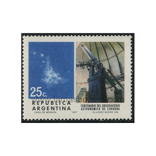 SELLOS DE ARGENTINA 1971 - OBSERVATORIO ASTRONOMICO DE CORDOBA CENTENARIO - 1 VALOR - CORREO