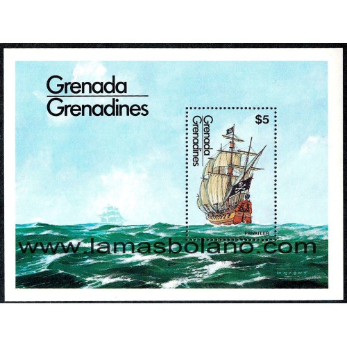 SELLOS GRENADA GRENADINES 1984 - BARCOS - HOJITA BLOQUE