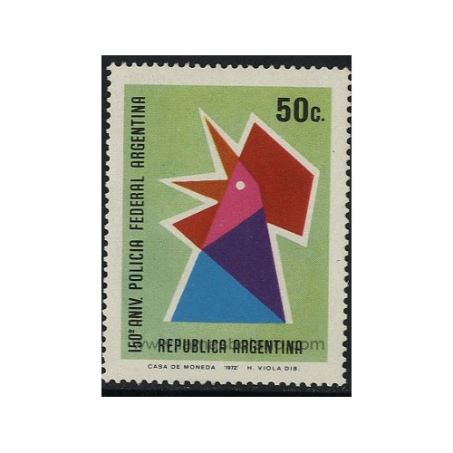 SELLOS DE ARGENTINA 1973 - POLICIA FEDERAL 150 ANIVERSARIO - 1 VALOR - CORREO
