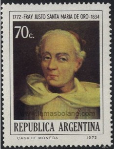 SELLOS DE ARGENTINA 1974 - FRAY JUSTO SANTA MARIA DE ORO BICENTENARIO DE SU NACIMIENTO - 1 VALOR - CORREO