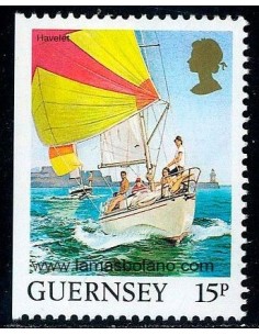 SELLOS GUERNSEY 1985 - VELA EN HAVELET - 1 VALOR DENTADO 3 LADOS - CORREO