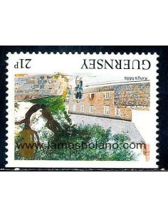 SELLOS GUERNSEY 1991 - MOLINO DE LOS REYES - 1 VALOR DENTADO 3 LADOS SIN DENTAR ARRIBA - CORREO