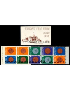 SELLOS GUERNSEY 1985 - SERIE CORRIENTE - 10 VALORES CARNET - CORREO