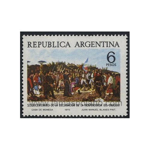 SELLOS DE ARGENTINA 1975 - INDEPENDENCIA DE URUGUAY 150 ANIVERSARIO - 1 VALOR - CORREO