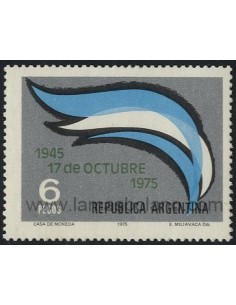 SELLOS DE ARGENTINA 1975 - 30 ANIVERSARIO DEL 17 DE OCTUBRE - 1 VALOR - CORREO