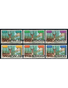 SELLOS GUINEA REPUBLICA 1961 - ANTILOPE - 6 VALORES FIJASELLO - CORREO