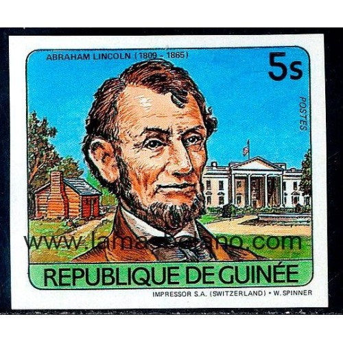 SELLOS GUINEA REPUBLICA 1984 - ABRAHAM LINCOLN - 1 VALOR SIN DENTAR - CORREO