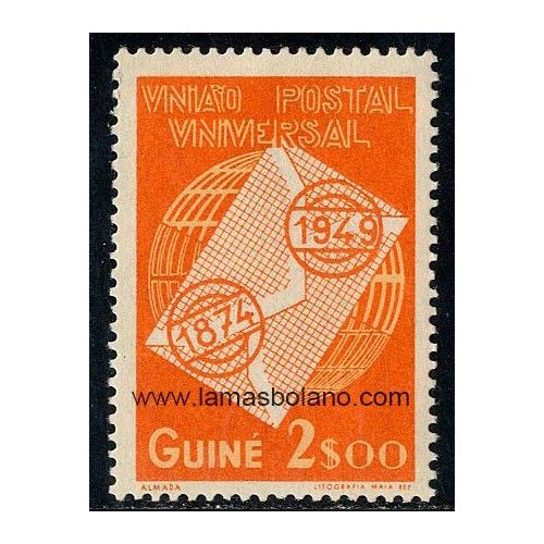SELLOS GUINEA PORTUGUESA 1949 - 75 ANIVERSARIO DE LA UPU - 1 VALOR * FIJASELLO - CORREO