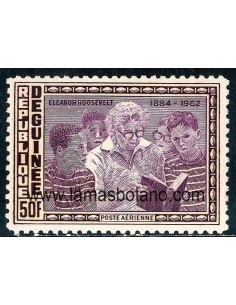 SELLOS GUINEA REPUBLICA 1964 - ELEANOR ROOSEVELT - 1 VALOR FIJASELLO - AEREO