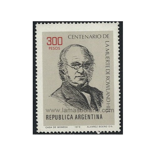 SELLOS DE ARGENTINA 1979 - ROWLAND HILL CENTENARIO DEL FALLECIMIENTO - 1 VALOR - CORREO