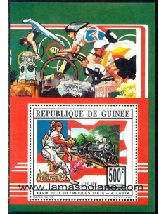 SELLOS GUINEA REPUBLICA 1993 - JUEGOS OLIMPICOS DE ATLANTA - 1 VALOR HOJA - AEREO