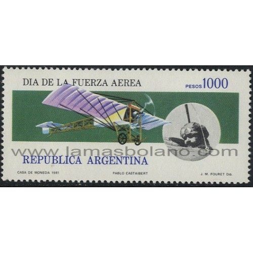 SELLOS DE ARGENTINA 1981 - DIA DE LA FUERZA AEREA - 1 VALOR - CORREO