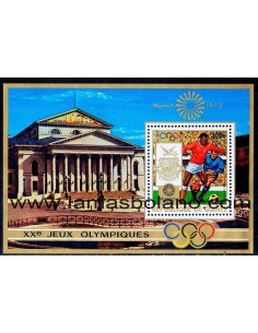 SELLOS GUINEA REPUBLICA 1972 - JUEGOS OLIMPICOS DE MUNICH - HOJITA BLOQUE