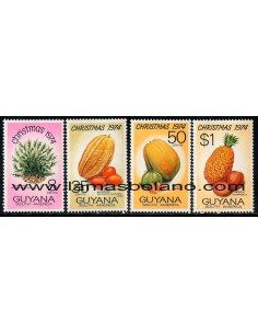 SELLOS GUYANA 1974 - NAVIDAD. PLANTAS Y FRUTOS - 4 VALORES - CORREO
