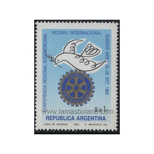 SELLOS DE ARGENTINA 1983 - ROTARY INTERNACIONAL CONFERENCIA REGIONAL SUDAMERICANA - 1 VALOR - CORREO
