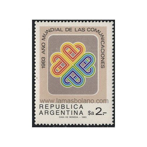 SELLOS DE ARGENTINA 1983 - AÑO MUNDIAL DE LAS COMUNICACIONES - 2 VALORES - CORREO