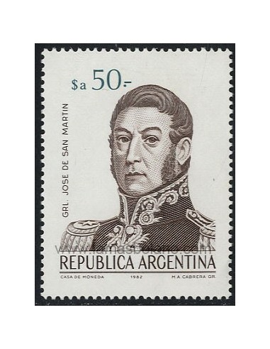 SELLOS DE ARGENTINA 1984 - GENERAL JOSE DE SAN MARTIN - 1 VALOR - CORREO